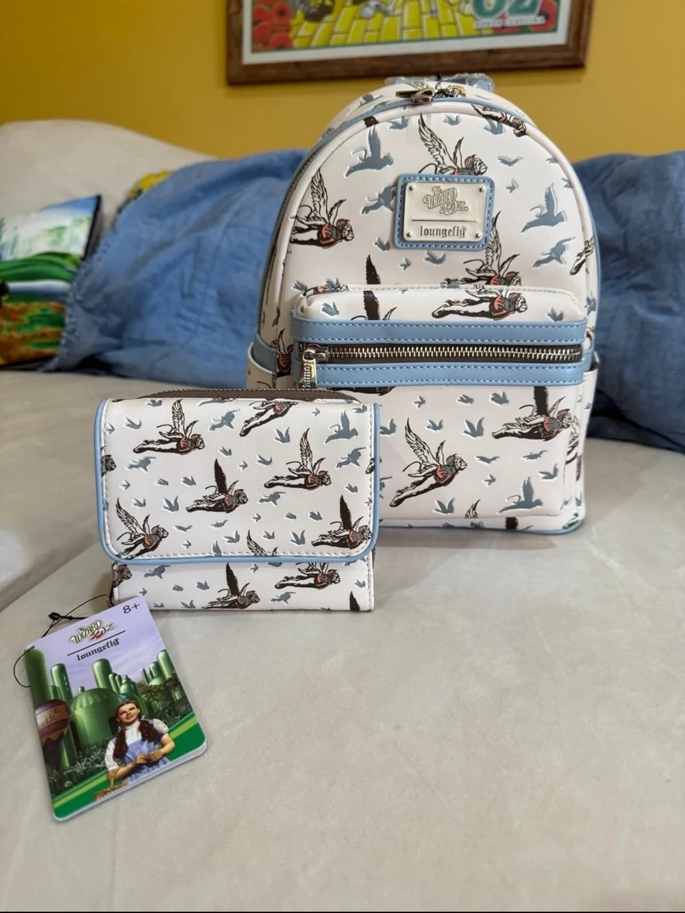Loungefly Wizard of Oz Flying Monkey Backpack and wallet